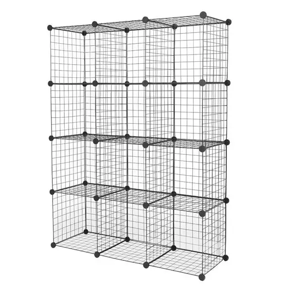 amazonbasics 6 cube grid wire storage shelves wire mesh cubes cloth organizer bins
