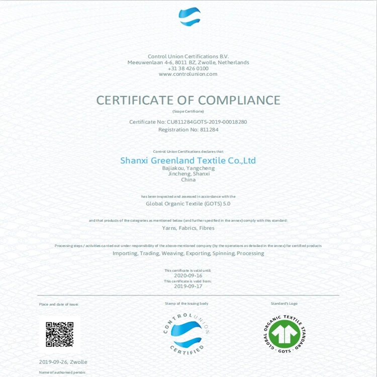 
2020 hot sale organic cotton fabric eco-friendly have GOTS International certification interlock knitted striped fabric 