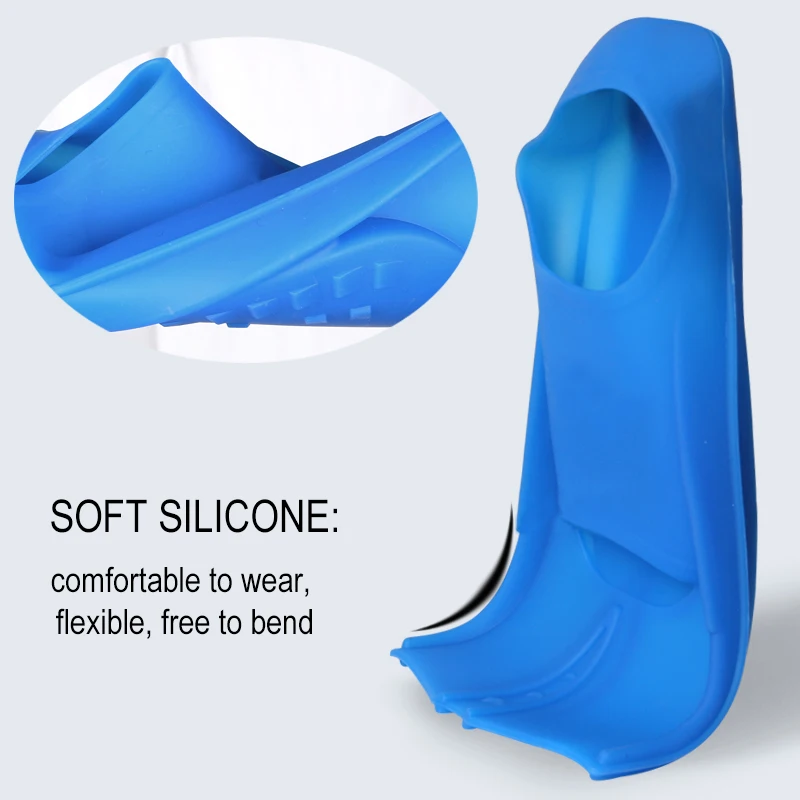 Adult Swimming Fins Foot Pocket Diving Flipper Eco-friendly Snorkeling Silicone Swim Fins