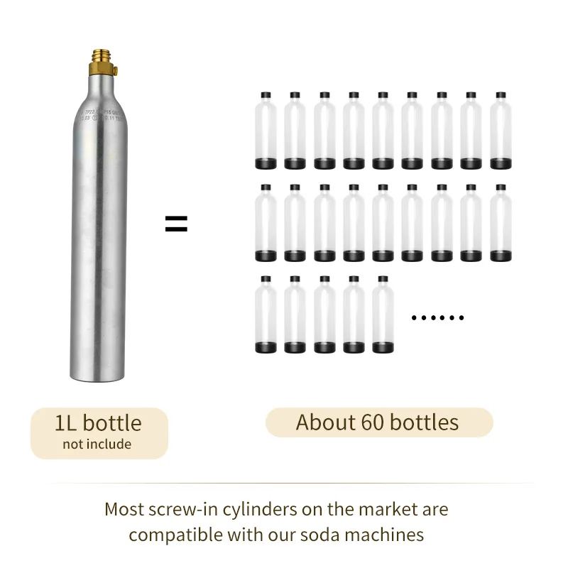 Custom Color Hand Soda Machine Commercial Cold Soda Water Maker With 1L Pet Bottle