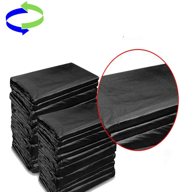 Thickened Trash Bin Liner Plastic Black Garbage Bags With On Roll
