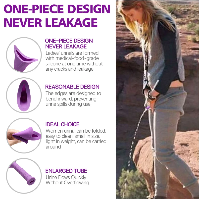 Custom Logo Soft Silicone Women Portable Urinal Device Outdoor Portable Female Urinal Device