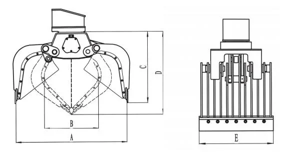 Hydraulic Rotating Demolition Grab Excavator Hydraulic Clamp Rotating Grapples Scrap Grab
