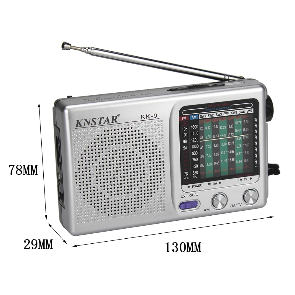 KNSTAR KK-9 FM AM SW Mini Portable Multiband Radio Short Wave Radio