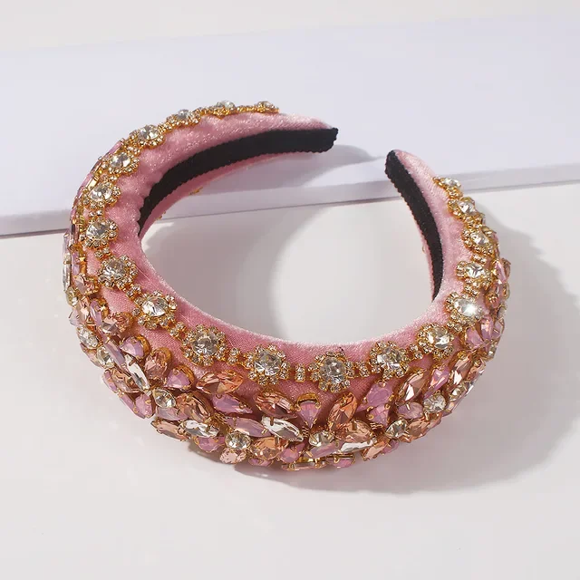 Bohemian crystal diamond headband with sparkling and gorgeous rhinestone flower headband, bride wedding headband