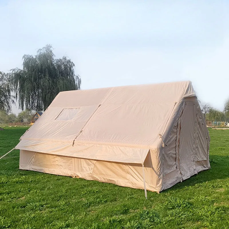 large camouflage floating camping air tent high pressure pvc skeleton a living big cube 4 man inflatable tent middle east