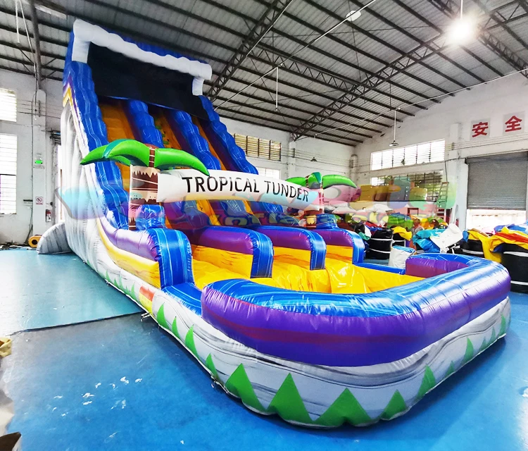 Kids entertainment bouncer bouncy castle waterslide juex gonflables commercial inflatable tropical water slide