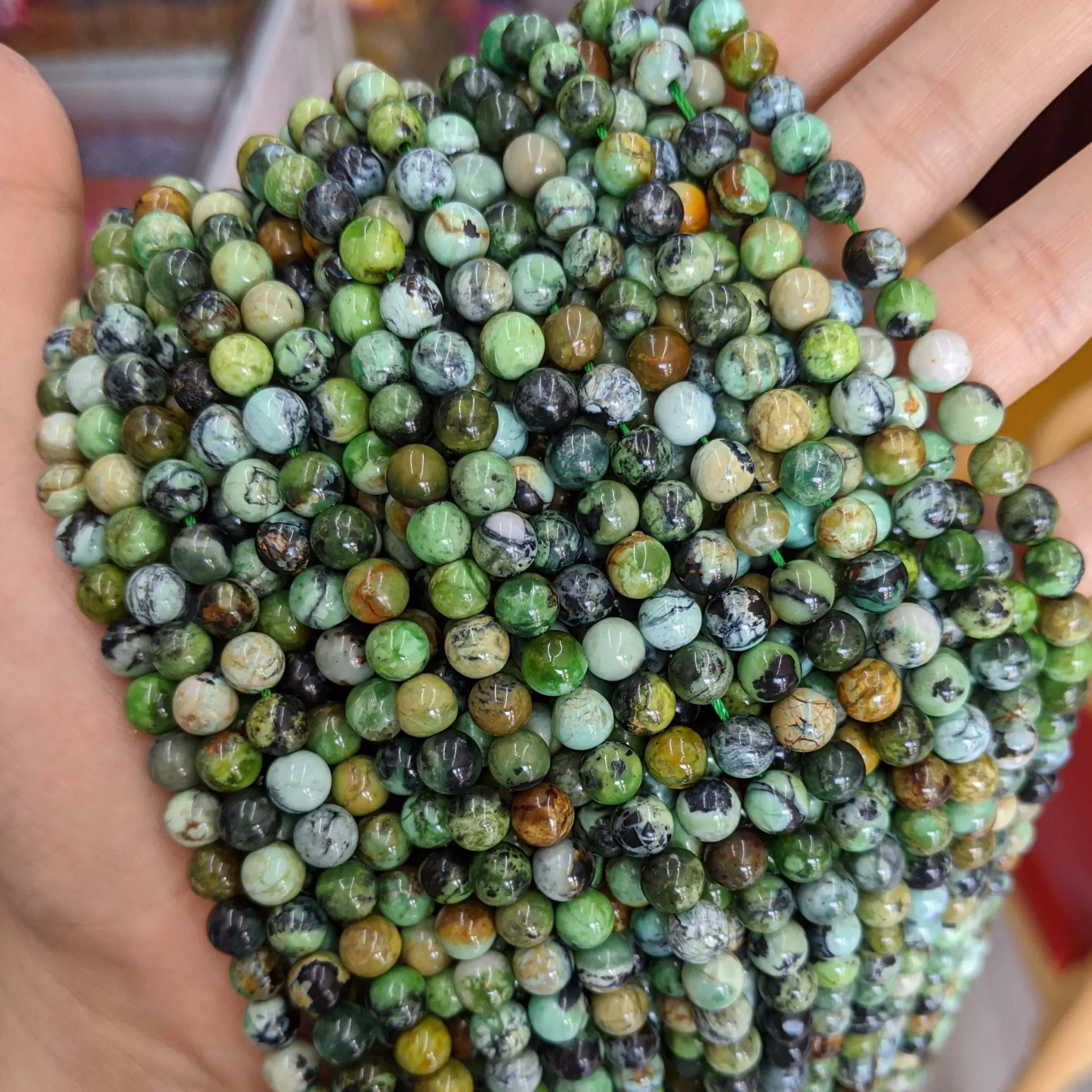 Natural Stone Gemstone Loose Round 6/8/10mm Beads Strand Green Variscite