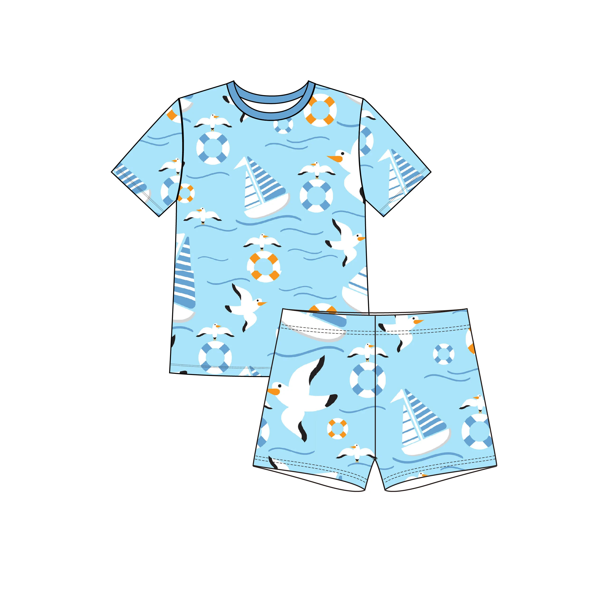 Customized Cute 1-3 Years Old Children Girl Swimwear Beach Bathing Suits Short Sleeve Kids Girls Swimsuit Two Pieces
