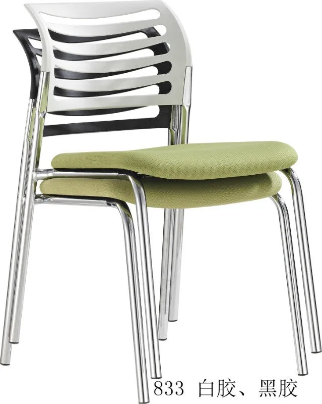 Training room simple stackable soft seat plastic training office chair with 4 legs