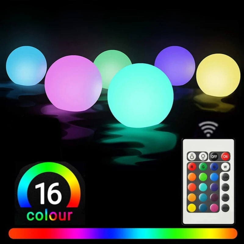 Плавающий бассейн светодиодные фонари 8 см RGB шарик дистанционно меняющий цвет мяч пляжный подвесные рождественские украшения для вечеринки