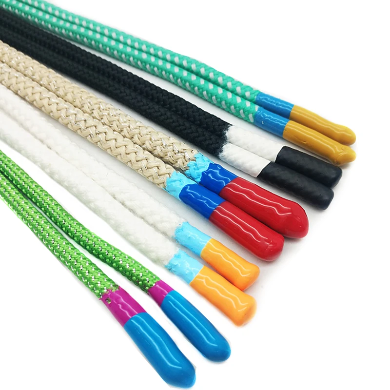 Customized 4mm 6mm Polyester Or Nylon Jacquard Woven Round Hoodie Draw Cord String Pant Rope