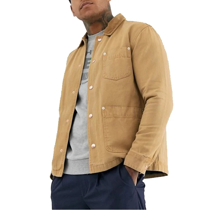 
2019 best selling men casual canvas jacket in tan 