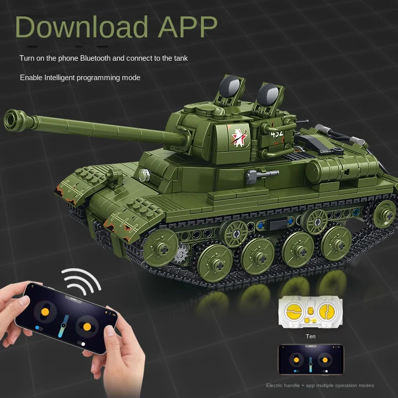wholesale  New Arrival  JS-2 Soviet Tank 676007 RC Main Battle Tank Simulated Military War Tank Car Building Blocks