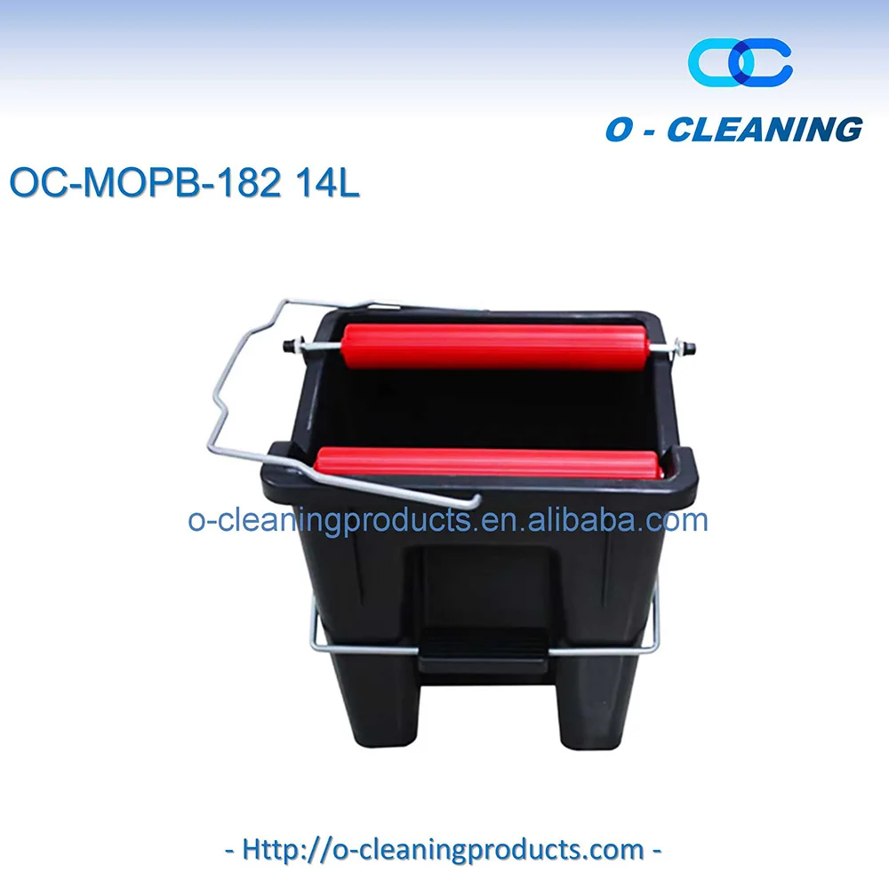 O-Cleaning HeavyDuty Plastic Step-On Roller Marine Mop Bucket With Wringer,Foot Pedal Squeeze Bucket Square Cleaning Wash Bucket