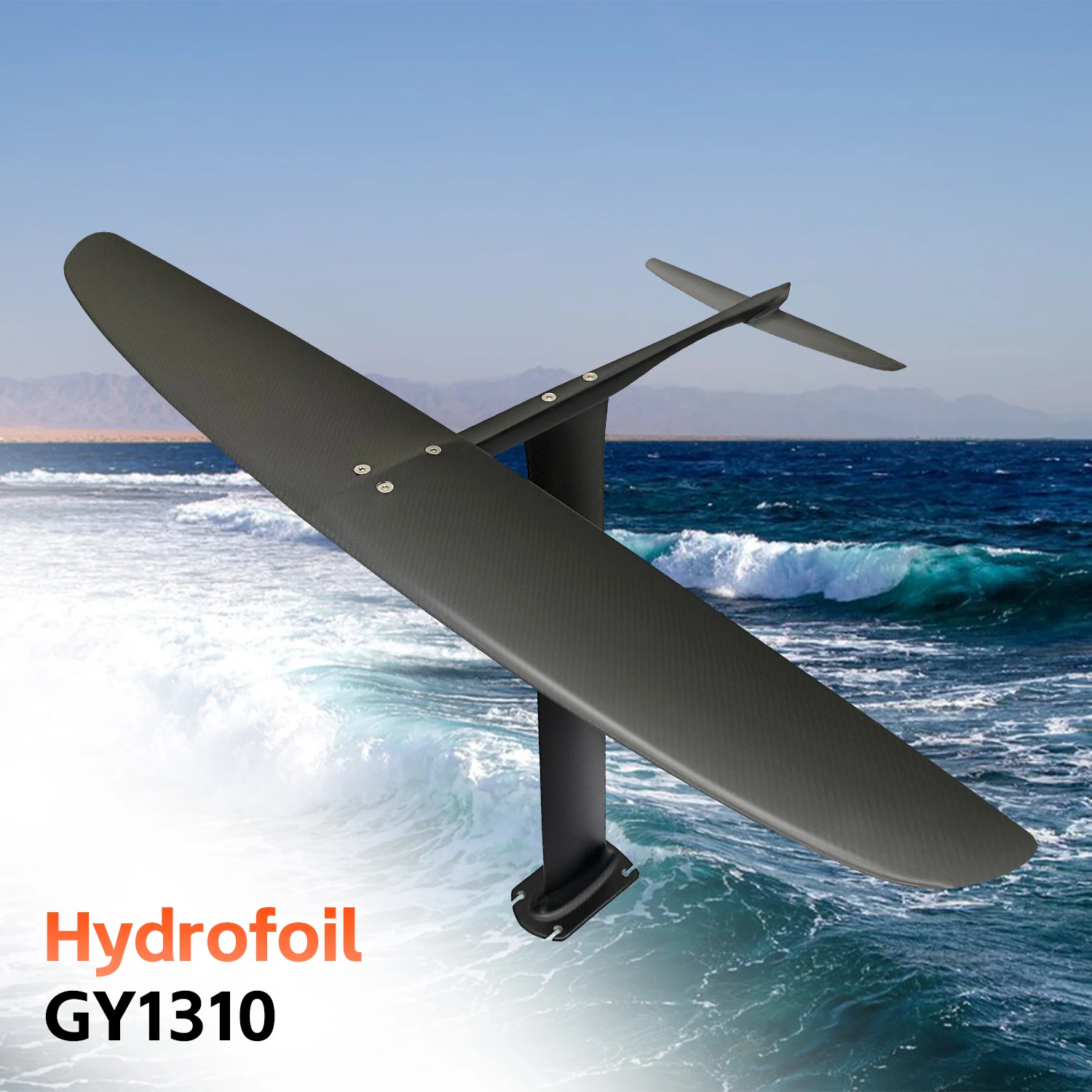 Hot Selling GY1310 Beginner Hydrofoil Worldwide Carbon Fiber Ultra-Light Surfing Integrated Mast Base Big Blade Universal Design