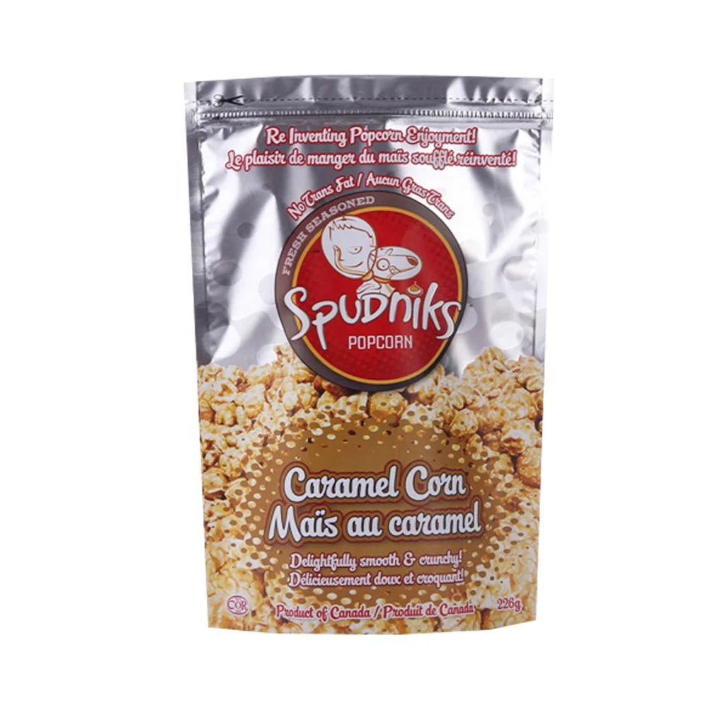 Customize Plastic Eco Friendly Resealable Three Side Seal Flat Bag Snack Food Packaging Laminated Plastic 100g Dry Grape Nut Bag