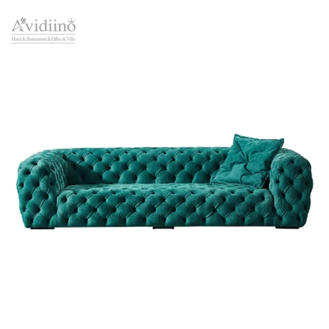 Professional Manufacture Cheap Green Sofa Fabric Chesterfield Contemporary Room Sofa  salon contemporary velvet sofa