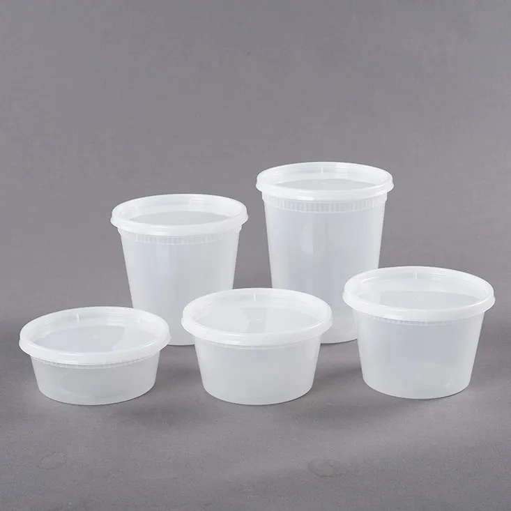 Take Away Disposable pp Plastic Round Microwave biodegradable 32oz deli cups Food deli container and lid combos