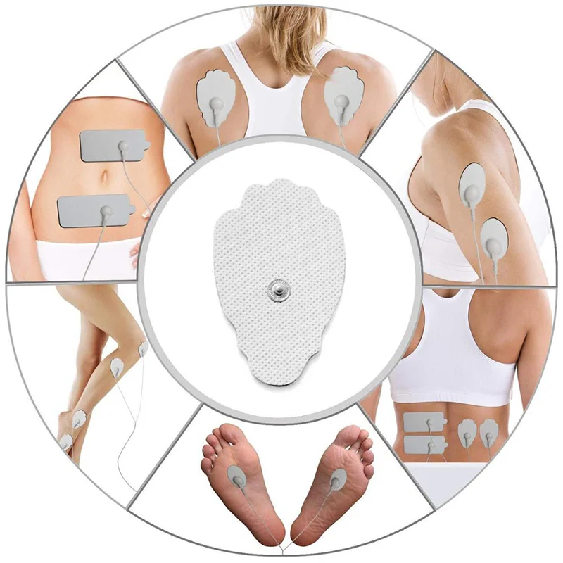 Hand Shape TENS Unit Electrode Pads Reusable Self-Adhesive Replacement Massage Pads - for TENS/EMS Electronic Pulse Massager