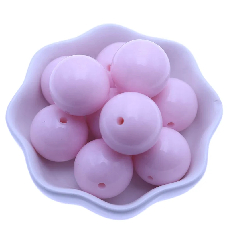 Оптовая продажа с завода, 8 мм, 20 мм, светло-голубой цвет, жевательная резинка, крупные дешевые модные круглые пластиковые бусины