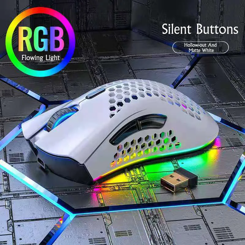 
New Ffashion Gaming Computer USB White Mouse OEM Custom Logo Rechargeable Optical Wireless Mouse 