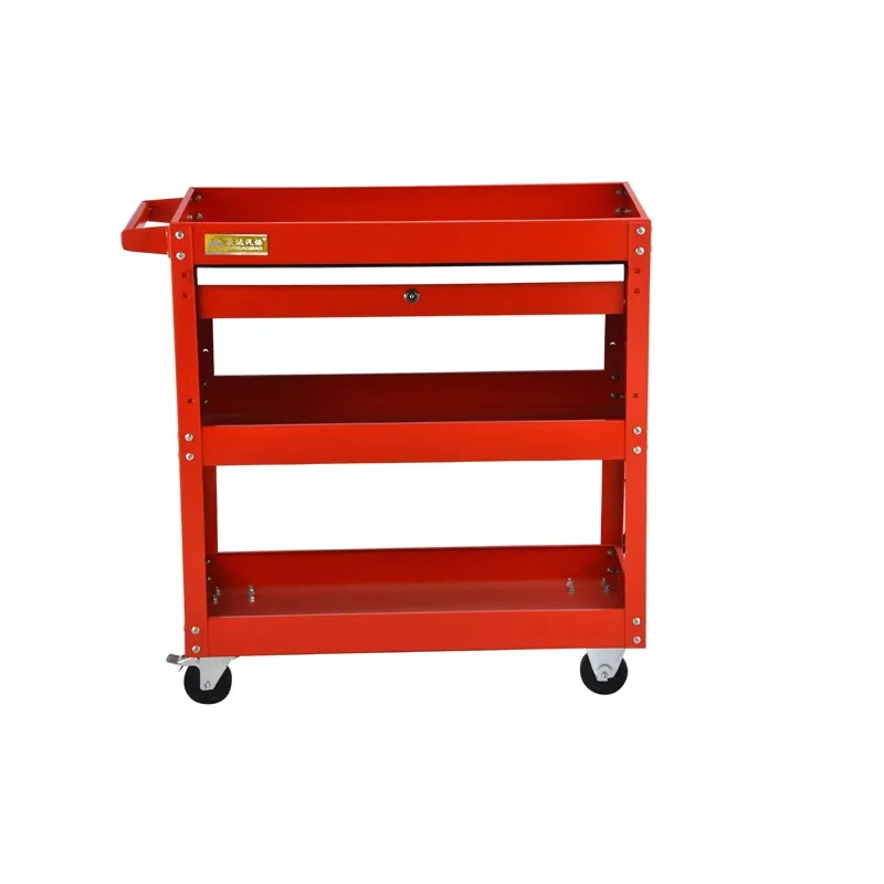 Heavy Duty Mechanic Tool Trolley Storage Tool Cart With Porous Side Panel For Hanging More Tools