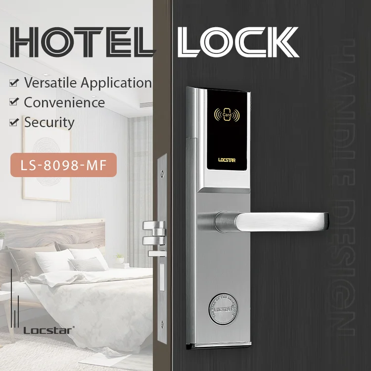 Locstar Intelligent Electric Waterproof Safety Keyless Handle Lockset Deadbolt Rfid Card Hotel Locks