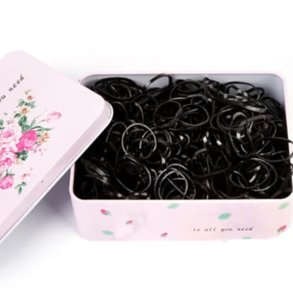 
Cartoon iron box with high quality rubber band 