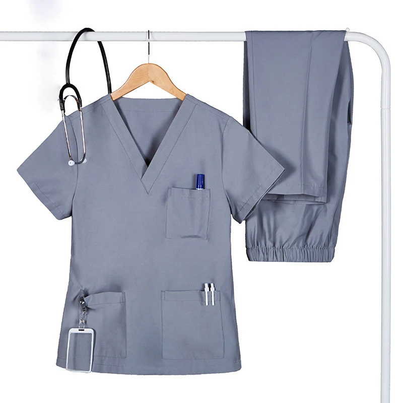 Medical Uniform Factory Doctors V-neck Male Nursing Scrubs Uniform Sets Medical Scrubs Wholesale Men Hospital Uniform Shirts & P