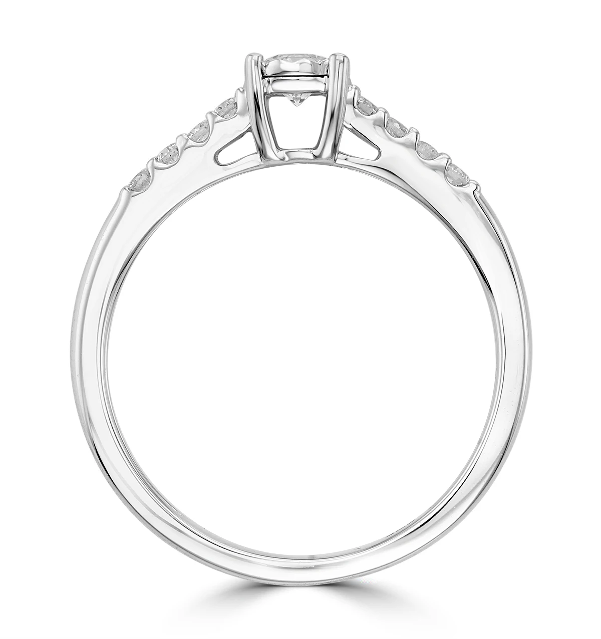 18K Solid Gold Lab Diamond Side Stone Engagement Ring 0.25ct E F G VVS VS Solitaire Diamond Au750 White / Yellow Gold Ring