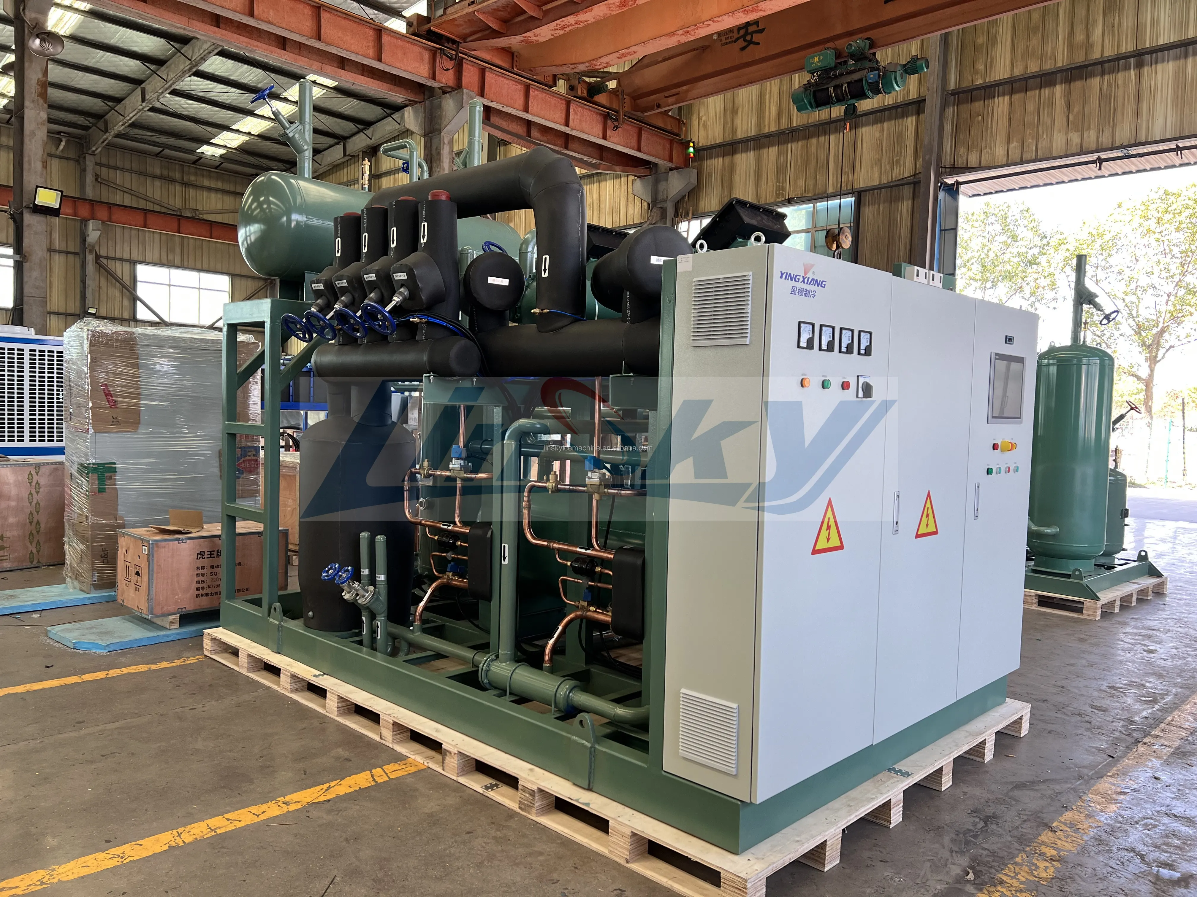 220HP Two Parallel Screw Compressor Refrigeration Unit For Cold Room