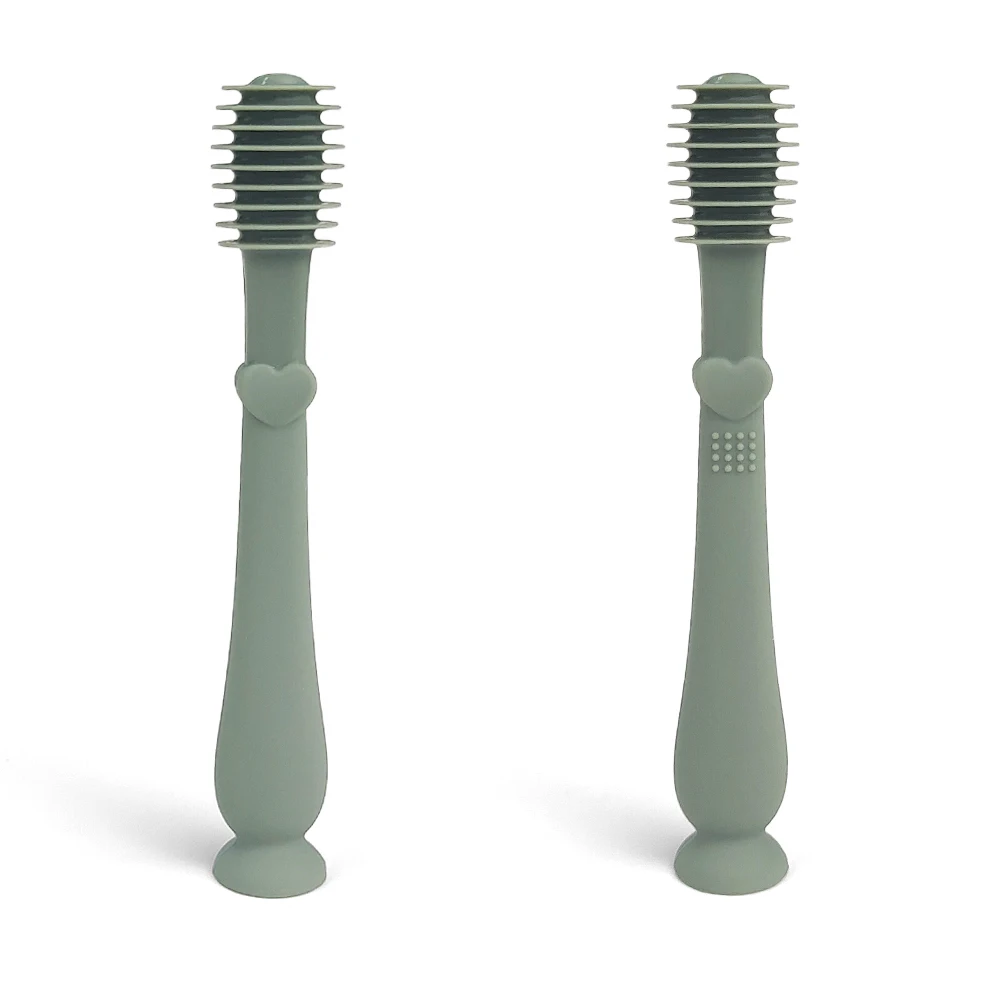 Hot Sale Food Grade Bpa Free Soft Cleaner Set Silicone Baby Teethers Tooth Brush Toothbrush For Children