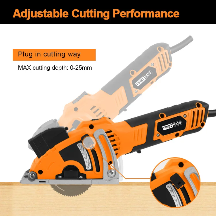 7400rpm Mini Circular Saw Hand-Held Electric Compact Mini Circular Saw Plunge Saws With Laser