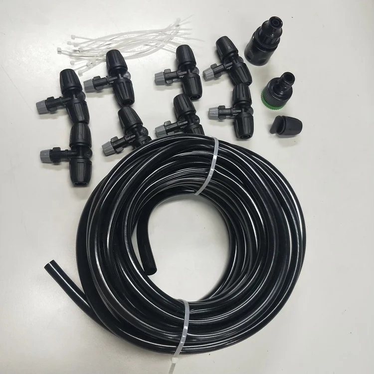 15M Water Misting System Garden DIY Mist Kits with 8 nozzles  for Greenhouses
