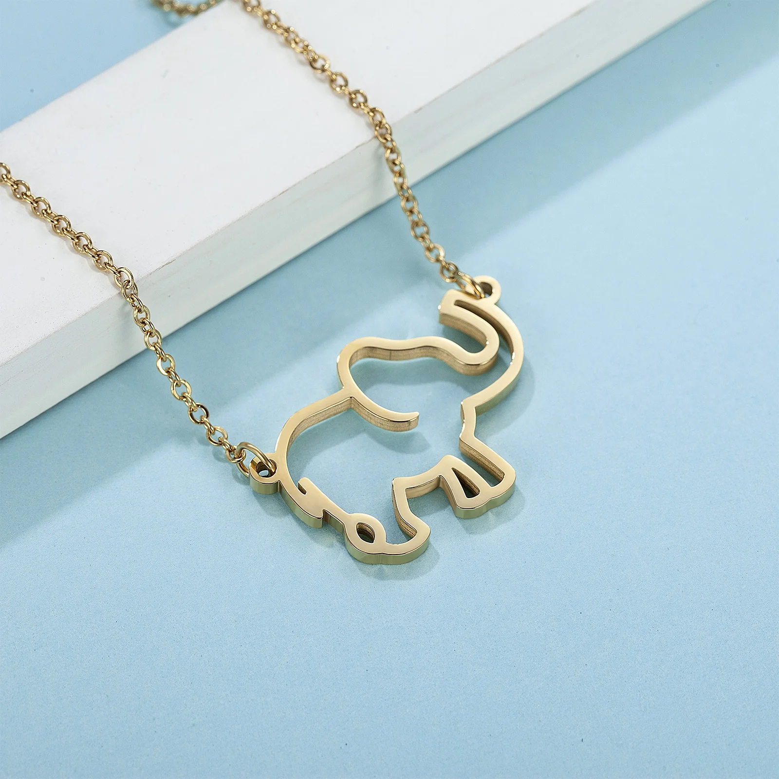 
custom animal Jewelry Necklace Women Gift Pendant necklace elephant 316L Stainless Steel Necklace 