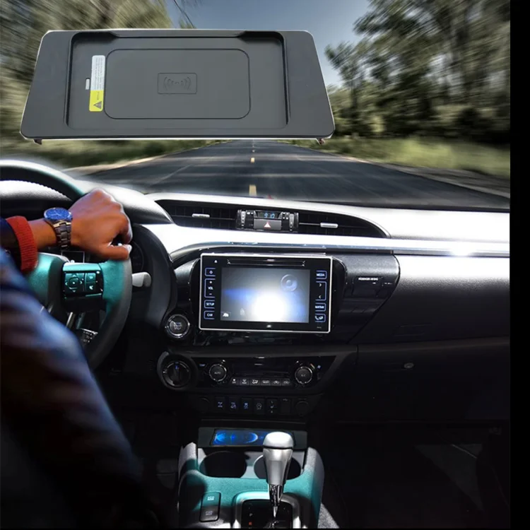 Auto Electronics Car Accessories Fast Wireless Charger Wireless Mobile Car Charger For Toyota Hilux Revo 2016 - 2020