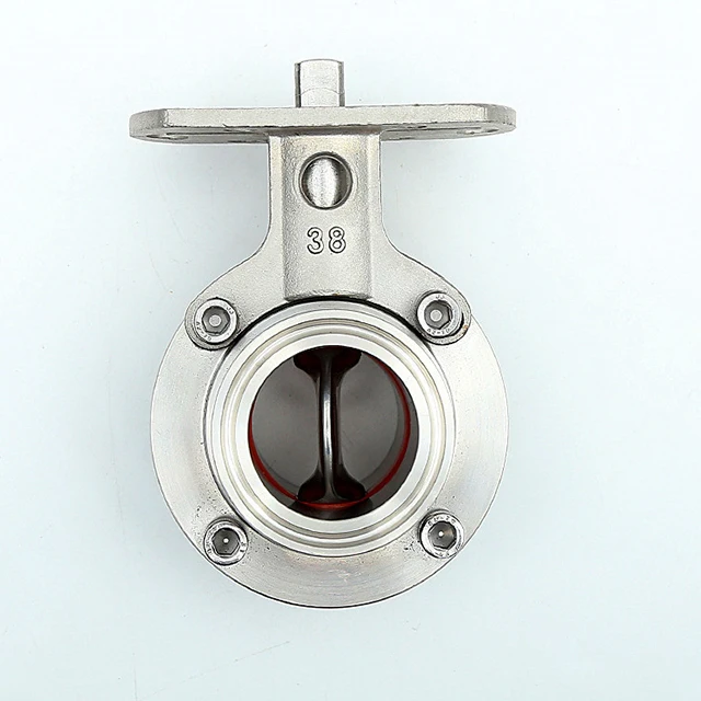 Sanitary Butterfly Valve Male Female Threaded Manual 4inch Butterfly Valve Sanitary Stainless Steel Threaded Butterfly Valve
