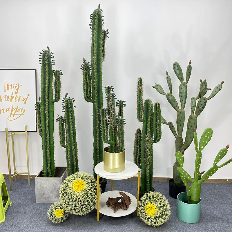 Wholesale home  Garden Decor Ceramic Potted Succulent For Table Cactus Artificial Plant