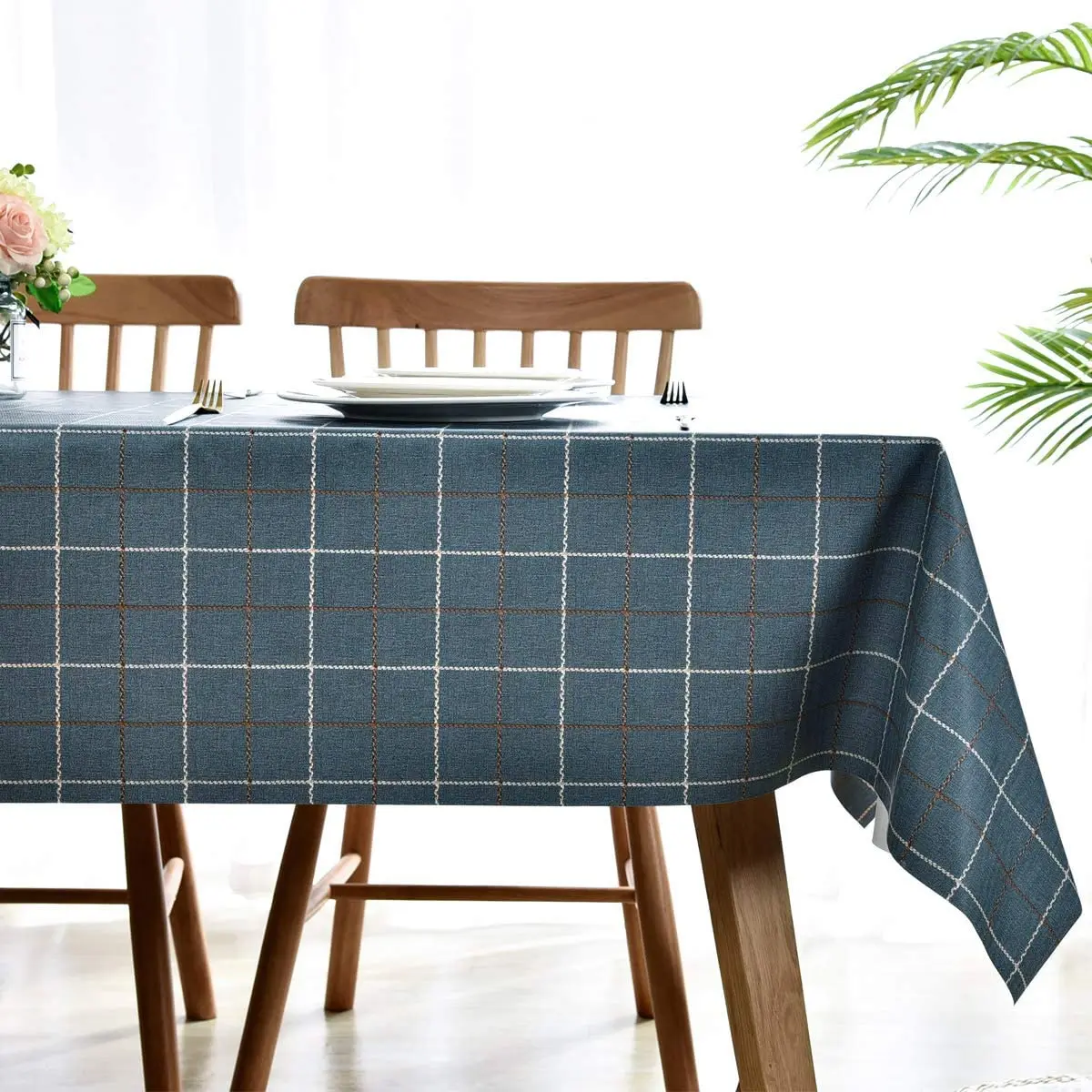 Plastic Tablecloth Wipeable Small Square Vinyl Spillproof Oilcloth Party Tablecloths