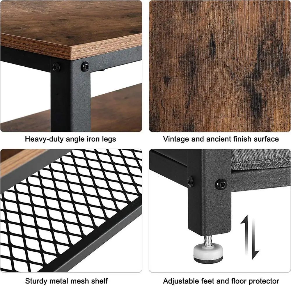 Modern black tv cabinet wooden metal tea table wall unit cabinet console stand set modern