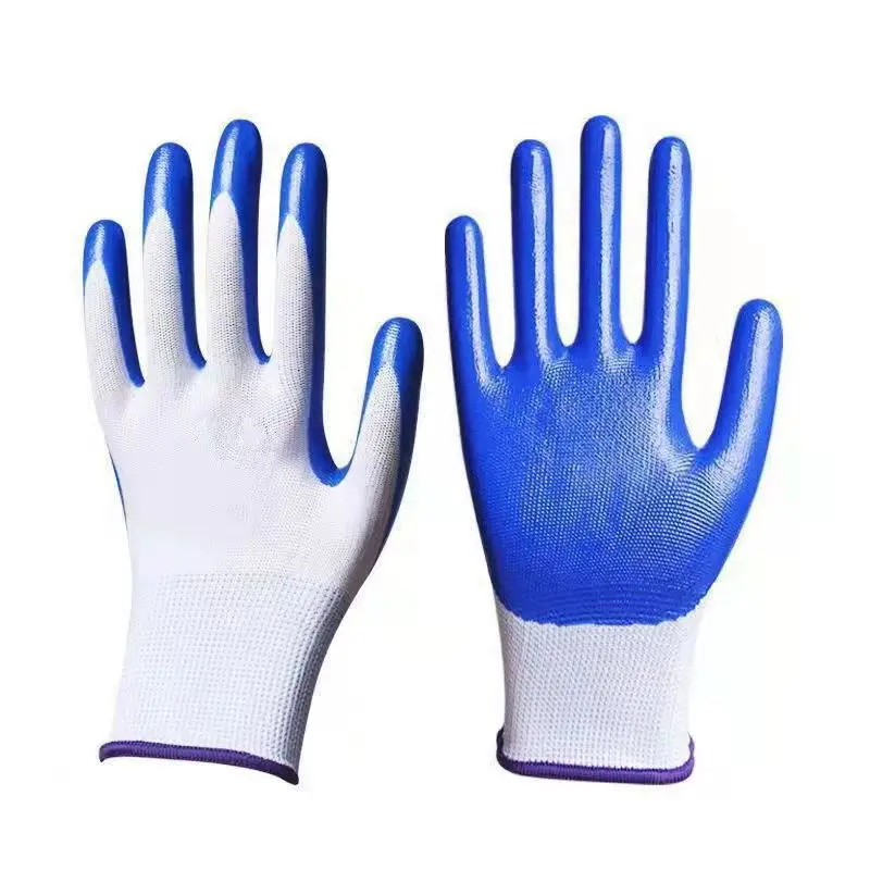 Professional Manufacture Coated Nitrile Gloves  Huge Discount knitted liner smooth nitrile gloves safety work gloves