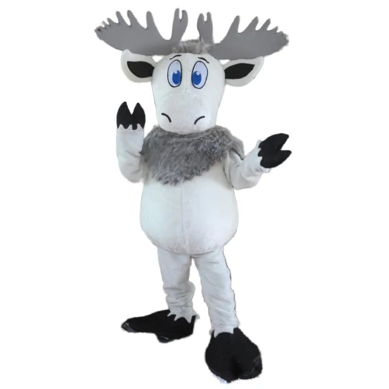 2024 adult plush Christmas mascot costume white moose mascot outfit suit