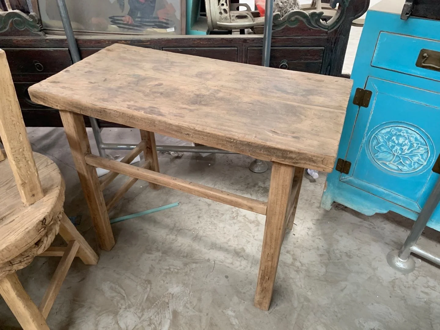 Chinese antique vintage long reclaimed elm wood rustic entry wall console table