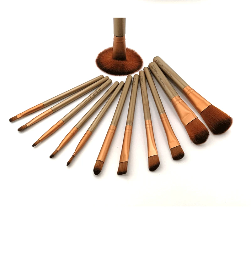 Cute Free Sample 12Pcs Make Up Brush Set Custom Makeup Brush With Metal Box High Quality Vegan Makeup Brush Set Wholesale