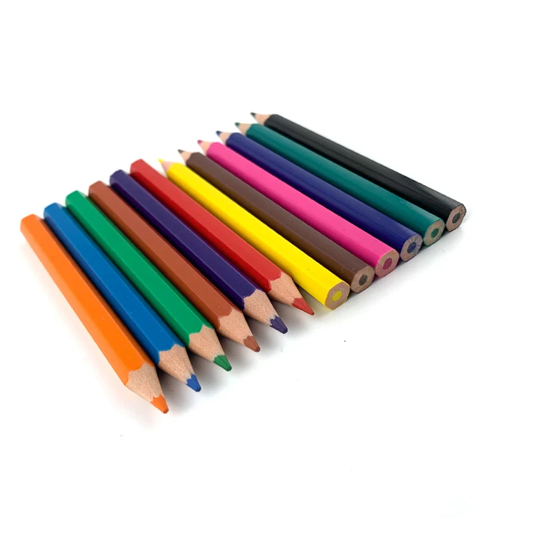 High Quality Environmental Friendly 3.5inch 12 Color Pencils for Kids