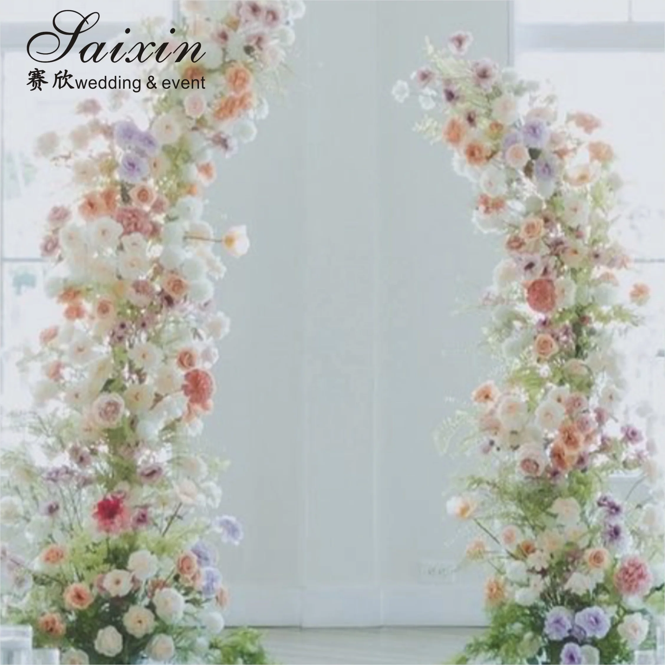 Hot Sale Wedding Backdrop Garden Party Arch Sheep Horn Arch Wedding Decoration Metal Flower Arch