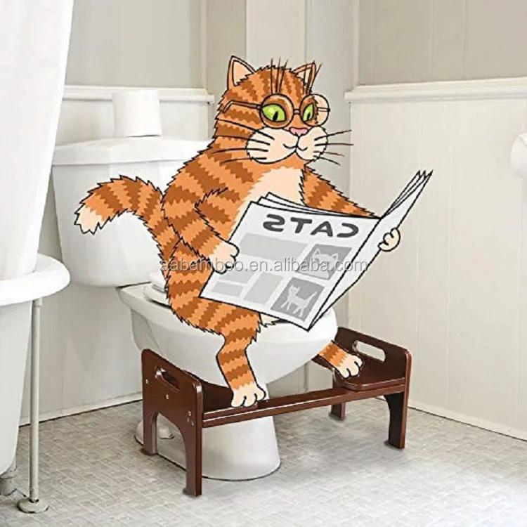 Modern bathroom bamboo adjustable toilet stool squat potty