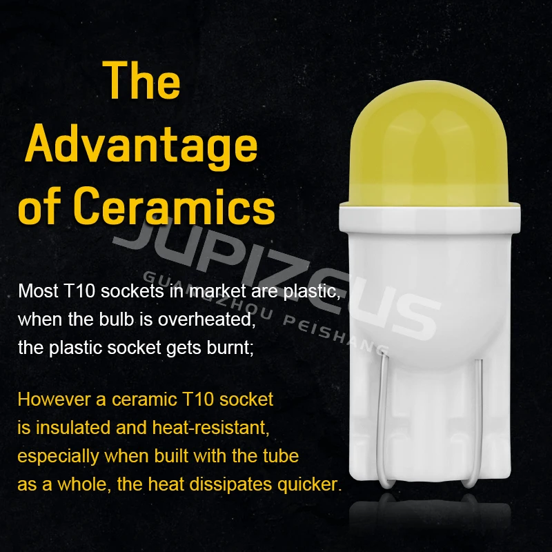 Hot Selling Factory 12V T10 Ceramic Car Led Bulbs Round Lens Astigmatic Beam Side Marker Lights