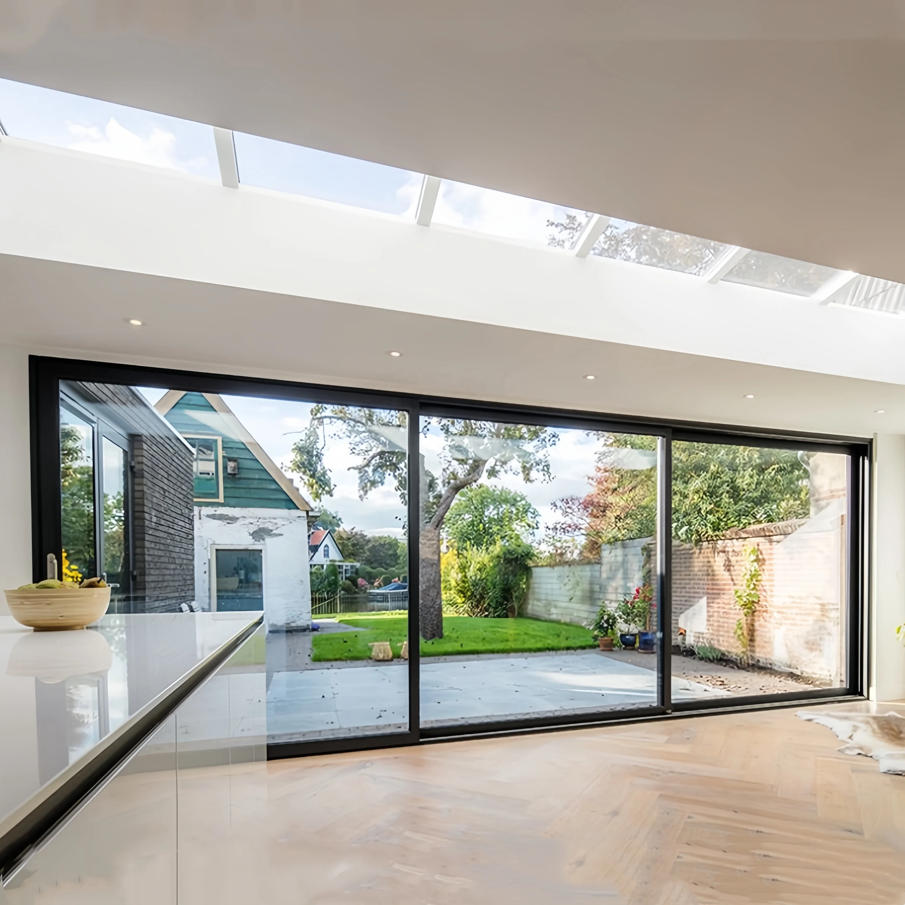 Customized Glass Sliding Door New Broken Bridge Aluminum Multitrack Soundproof Energy Efficient Sliding Door for Balcony Villa